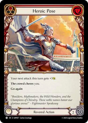Heroic Pose (Red) [SUP057] (Super Slam)  Rainbow Foil
