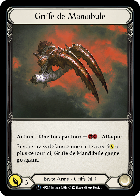 Mandible Claw - Right - Griffe de Mandibule - French History 1