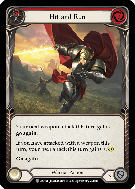 Hit and Run (Red) [CRU091] (Crucible of War)  1st Edition Rainbow Foil