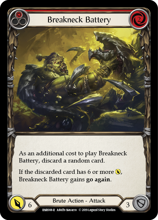 Breakneck Battery (Red) [RNR008-R] (Rhinar Hero Deck)  1st Edition Normal