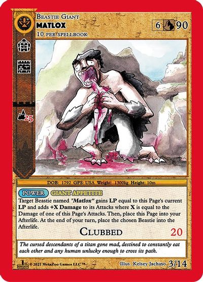 Matlox [Cryptid Nation: First Edition Cardiff Giant Deck]