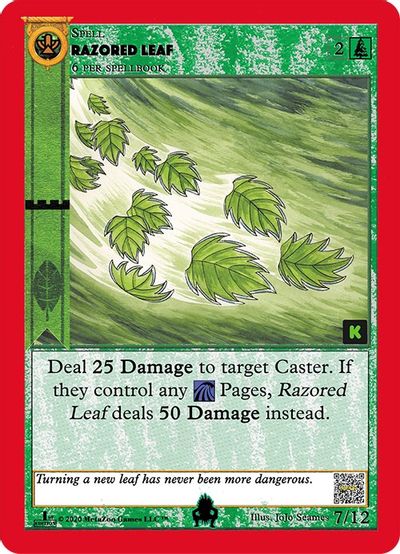 Razored Leaf (Kickstarter Edition) [Pukwudgie Chieftain Starter Deck]
