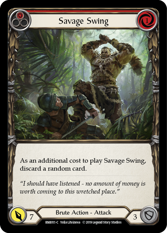 Savage Swing (Red) [RNR011-C] (Rhinar Hero Deck)  1st Edition Normal